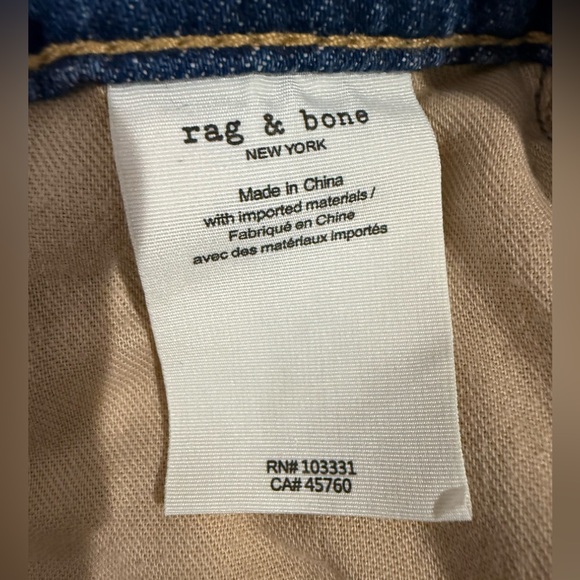 Rag & Bone Andi High Rise Wide Leg Raw Hem Jeans in Quinn Size 32 - Picture 12 of 16